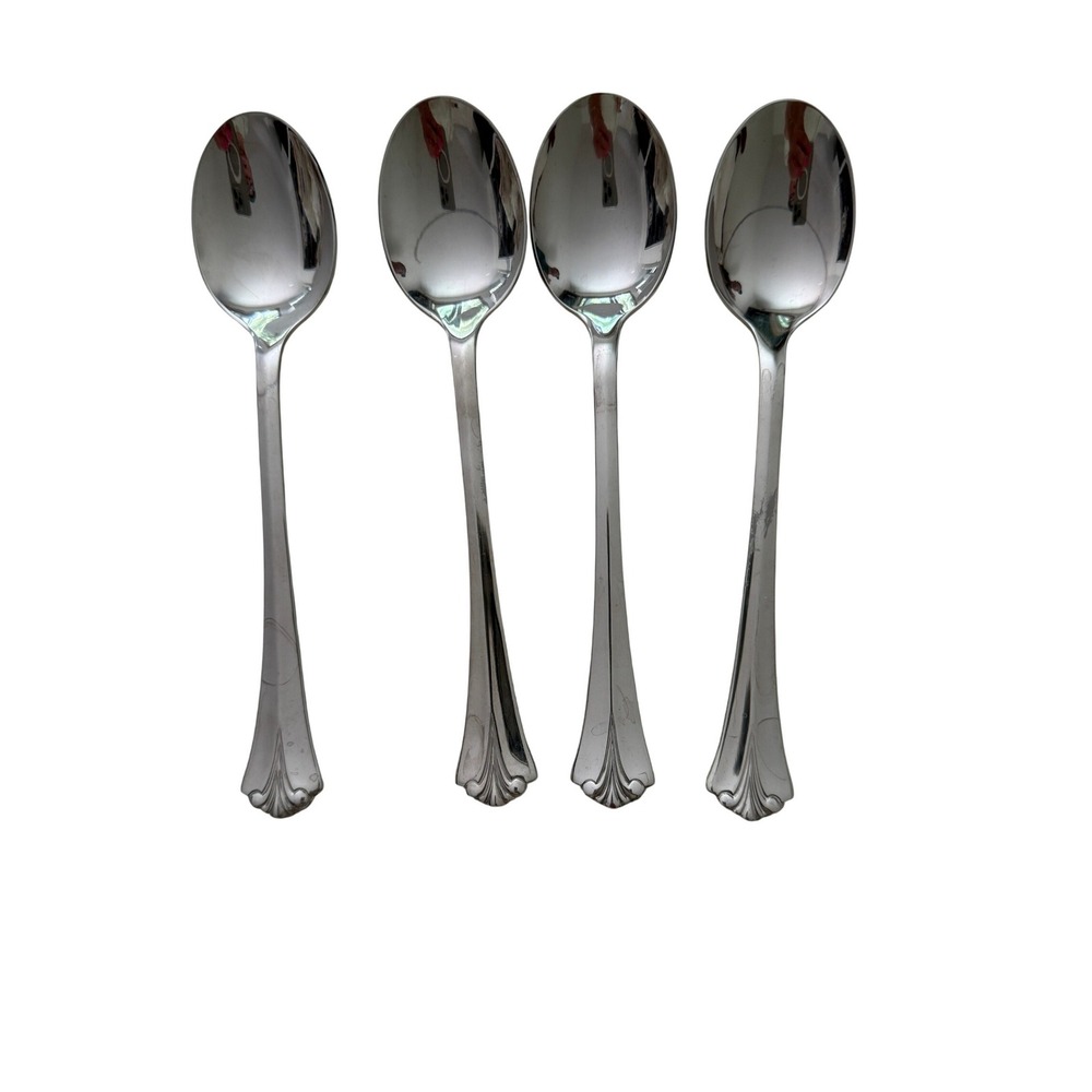 Pfaltzgraff Biscayne Teaspoons Set of 4 Silver Stainless Steel 6.25in Glossy